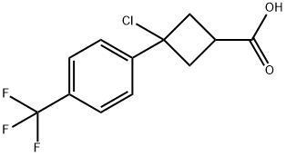 Cyclobutanecarboxylic acid, 3-chloro-3-[4-(trifluoromethyl)phenyl]- Struktur