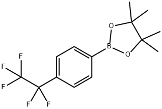 1,3,2-Dioxaborolane, 4,4,5,5-tetramethyl-2-[4-(1,1,2,2,2-pentafluoroethyl)phenyl]-|4,4,5,5-四甲基-2-(4-(全氟乙基)苯基)-1,3,2-二氧硼杂环戊烷