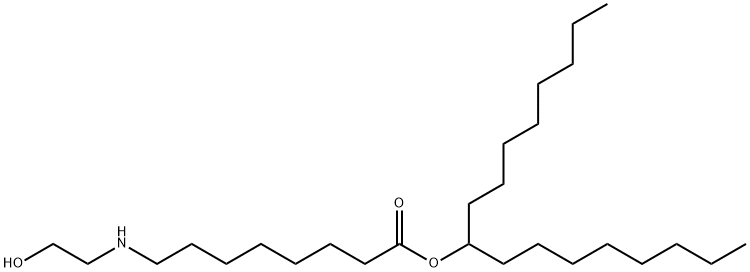 Octanoic acid, 8-[(2-hydroxyethyl)amino]-, 1-octylnonyl ester 化学構造式