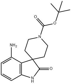 Spiro[3H-indole-3,4′-piperidine]-1′-carboxylic acid, 4-amino-1,2-dihydro-2-oxo- 化学構造式