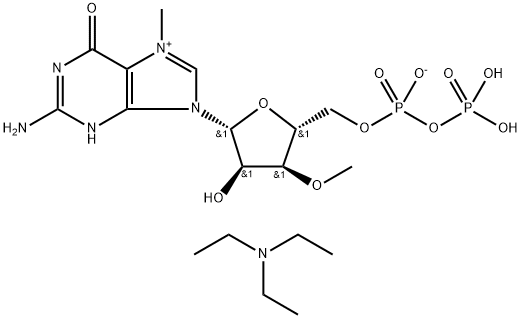 Guanosine 5'-(trihydrogen diphosphate), 7-methyl-3'-O-methyl-, inner salt, compd. with N,N-diethylethanamine (1:)|GUANOSINE 5'-(TRIHYDROGEN DIPHOSPHATE), 7-METHYL-3'-O-METHYL-, INNER SALT, COMPD. WITH N,N-DIETHYLETHANAMINE