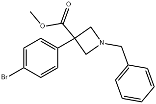 3-Azetidinecarboxylic acid, 3-(4-bromophenyl)-1-(phenylmethyl)-, methyl ester Struktur