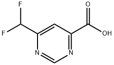 4-Pyrimidinecarboxylic acid, 6-(difluoromethyl)- 化学構造式