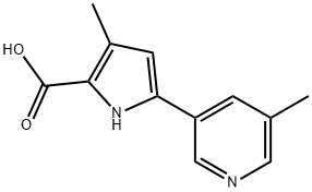 1H-Pyrrole-2-carboxylic acid, 3-methyl-5-(5-methyl-3-pyridinyl)-,2090595-21-2,结构式