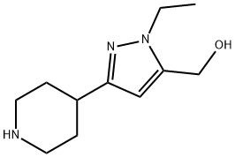 1H-Pyrazole-5-methanol, 1-ethyl-3-(4-piperidinyl)- Structure