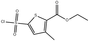 2-Thiophenecarboxylic acid, 5-(chlorosulfonyl)-3-methyl-, ethyl ester 化学構造式