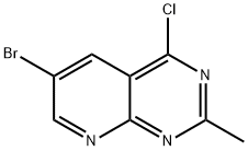 Pyrido[2,3-d]pyrimidine, 6-bromo-4-chloro-2-methyl- 化学構造式