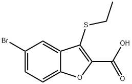 5-溴-3-(乙硫基)苯并呋喃-2-甲酸, 2092463-08-4, 结构式