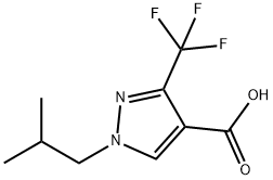 1H-Pyrazole-4-carboxylic acid, 1-(2-methylpropyl)-3-(trifluoromethyl)- 化学構造式