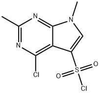 7H-Pyrrolo[2,3-d]pyrimidine-5-sulfonyl chloride, 4-chloro-2,7-dimethyl- Struktur