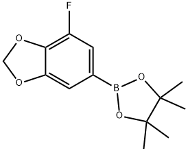 4-Fluoro-6-(4,4,5,5-tetramethyl-[1,3,2]dioxaborolan-2-yl)-benzo[1,3]dioxole 化学構造式