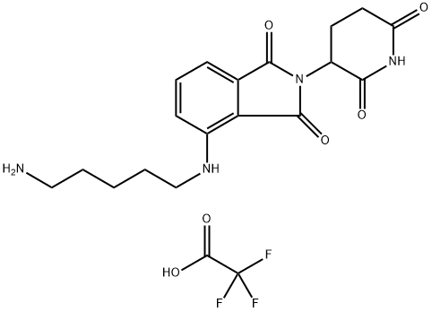 4-((5-Aminopentyl)amino)-2-(2,6-dioxopiperidin-3-yl)isoindoline-1,3-dione 2,2,2-trifluoroacetate 化学構造式