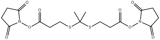 Propanoicacid,3,3'-[(1-methylethylidene)bis(thio)]bis-,1,1'-bis(2,5-dioxo-1-pyrrolidinyl)ester,2095109-52-5,结构式