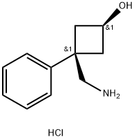 3-(aminomethyl)-3-phenylcyclobutan-1-ol hydrochloride Structure