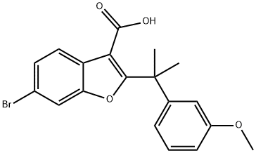 3-Benzofurancarboxylic acid, 6-bromo-2-[1-(3-methoxyphenyl)-1-methylethyl]- Structure