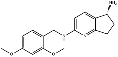 (R)-N2-(2,4-Dimethoxybenzyl)-6,7-dihydro-5H-cyclopenta[b]pyridine-2,5-diamine 化学構造式