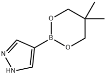 4-(5,5-二甲基-1,3,2-二氧硼烷-2-基)-1H-吡唑 结构式