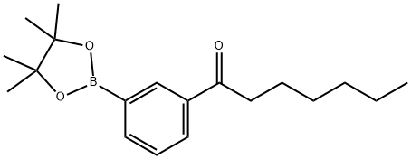 1-[3-(4,4,5,5-四甲基-1,3,2-二氧杂硼环戊烷-2-基)苯基]庚-1-酮 结构式