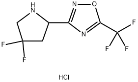 1,2,4-Oxadiazole, 3-(4,4-difluoro-2-pyrrolidinyl)-5-(trifluoromethyl)-, hydrochloride (1:1) Struktur
