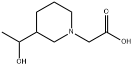 1-Piperidineacetic acid, 3-(1-hydroxyethyl)- Struktur