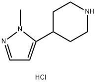 Piperidine, 4-(1-methyl-1H-pyrazol-5-yl)-, hydrochloride (1:2) Struktur