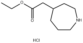 1H-Azepine-4-acetic acid, hexahydro-, ethyl ester, hydrochloride (1:1) Struktur