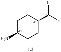 (1r,4r)-4-(difluoromethyl)cyclohexan-1-amine hydrochloride, trans Struktur