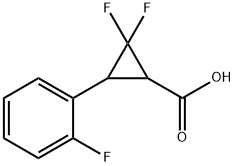 2,2-二氟-3-(2-氟苯基)环丙烷-1-羧酸, 2098054-07-8, 结构式