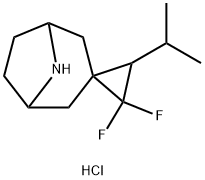 2',2'-二氟-3'-(丙-2-基)-8-氮杂螺[双环[3.2.1]辛烷-3,1'-环丙烷]盐酸盐 结构式