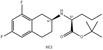 (S)-叔丁基2-(((S)-6,8-二氟-1,2,3,4-四氢萘-2-基)氨基)戊酸甲酯盐酸盐,2098259-68-6,结构式