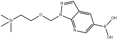 1-(2-trimethylsilylethoxymethyl)pyrazolo[3,4-b]pyridin-5-yl]boronic acid 结构式