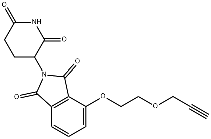 1H-Isoindole-1,3(2H)-dione, 2-(2,6-dioxo-3-piperidinyl)-4-[2-(2-propyn-1-yloxy)ethoxy]- Structure