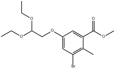 Methyl 3-bromo-5-(2,2-diethoxyethoxy)-2-methylbenzoate Struktur