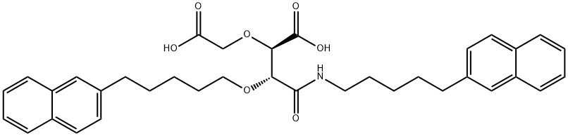 Butanoic acid, 2-(carboxymethoxy)-4-[[5-(2-naphthalenyl)pentyl]amino]-3-[[5-(2-naphthalenyl)pentyl]oxy]-4-oxo-, (2R,3R)- Structure