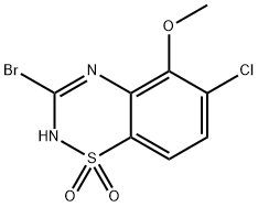 3-溴-6-氯-5-甲氧基-4H-苯并[E][1,2,4]噻二嗪1,1-二氧化物, 2100839-45-8, 结构式