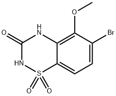 6-溴-5-甲氧基-2H-苯并[E][1,2,4]噻二嗪-3(4H)-酮1,1-二氧化物 结构式