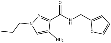 4-amino-N-(2-furylmethyl)-1-propyl-1H-pyrazole-3-carboxamide 结构式