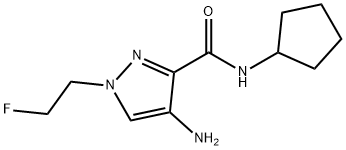 4-amino-N-cyclopentyl-1-(2-fluoroethyl)-1H-pyrazole-3-carboxamide 化学構造式