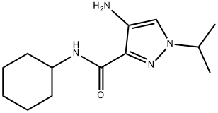 4-amino-N-cyclohexyl-1-isopropyl-1H-pyrazole-3-carboxamide 化学構造式