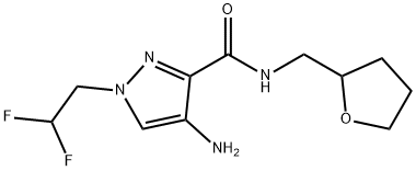 4-amino-1-(2,2-difluoroethyl)-N-(tetrahydrofuran-2-ylmethyl)-1H-pyrazole-3-carboxamide Structure