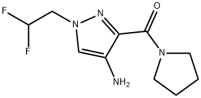 1-(2,2-difluoroethyl)-3-(pyrrolidin-1-ylcarbonyl)-1H-pyrazol-4-amine 结构式