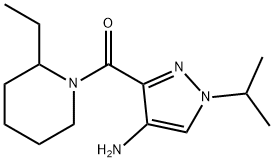 3-[(2-ethylpiperidin-1-yl)carbonyl]-1-isopropyl-1H-pyrazol-4-amine Struktur