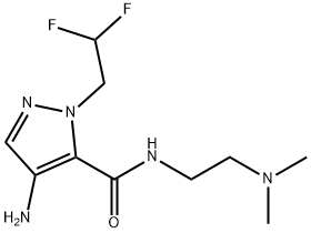 4-amino-1-(2,2-difluoroethyl)-N-[2-(dimethylamino)ethyl]-1H-pyrazole-5-carboxamide 化学構造式