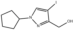(1-cyclopentyl-4-iodo-1H-pyrazol-3-yl)methanol Struktur