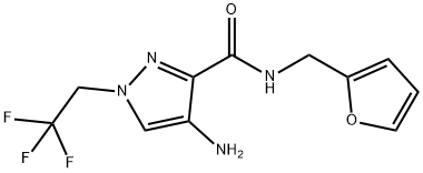 4-amino-N-(2-furylmethyl)-1-(2,2,2-trifluoroethyl)-1H-pyrazole-3-carboxamide Structure