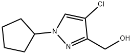 (4-chloro-1-cyclopentyl-1H-pyrazol-3-yl)methanol 化学構造式