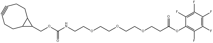 5,8,11-Trioxa-2-azatetradecanedioic acid, 1-(bicyclo[6.1.0]non-4-yn-9-ylmethyl) 14-(2,3,4,5,6-pentafluorophenyl) ester Struktur