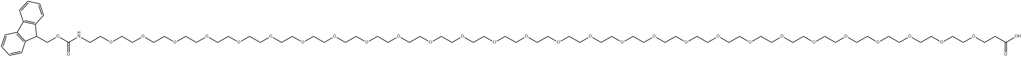 5,8,11,14,17,20,23,26,29,32,35,38,41,44,47,50,53,56,59,62,65,68,71,74,77,80,83,86-Octacosaoxa-2-azanonaoctacontanedioic acid, 1-(9H-fluoren-9-ylmethyl) ester Struktur