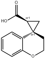 RAC-(3'R,4S)-2,3-DIHYDROSPIRO[1-BENZOPYRAN-4,1'-CYCLOPROPANE]-3'-CARBOXYLIC ACID, TRANS,2102608-14-8,结构式