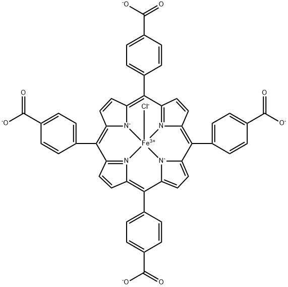 Ferrate(3-), chloro[[4,4',4",4"'-(21H,23H-porphine-5,10,15,20-tetrayl-κN21,κN22,κN23,κN24)tetrakis[benzoato]](6-)]-,(SP-5-12)-(9CI) Structure